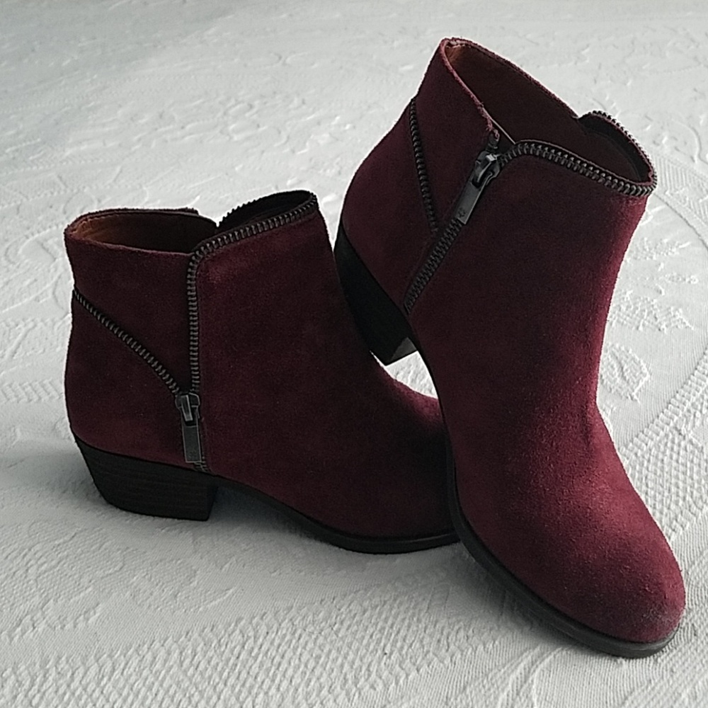 Lucky Brand Red Suede Booties 7